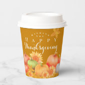 Herfst Thanksgiving Mosterd Papieren Bekers (Voorkant)