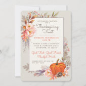 herfst | Thanksgiving Oogst botanische uitnodiging (Voorkant)