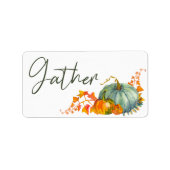 Herfst Thanksgiving Oranje pompoenen Leaf Envelope Etiket (Voorkant)