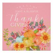 Herfst Thanksgiving PInk Perfect Poster (Voorkant)
