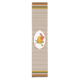 Herfst Thanksgiving pompoen, bessen en strepen Korte Tafelloper