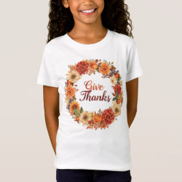Herfst Thanksgiving Pompoen en Bloemen T-shirt