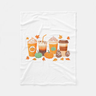 Herfst Thanksgiving Pompoen Kruiden Koffie Latte H Fleece Deken
