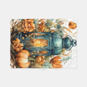 Herfst Thanksgiving Pompoen Lantaarn Oogst Fleece Deken (Voorkant (Horizontaal))