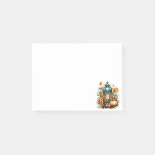 Herfst Thanksgiving Pompoen Lantaarn Oogst Post-it® Notes (Voorkant)