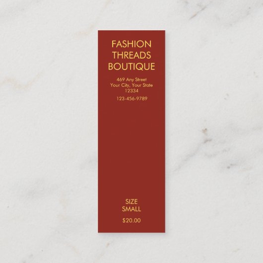 Herfst Thema Eenvoudige Moderne Boetiek Kleding La Contactkaartje (Achterkant)