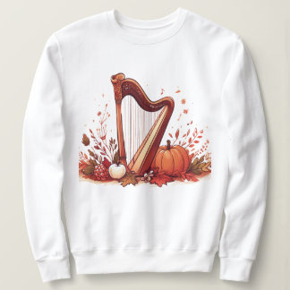 Herfst thema harp pompoen sweatshirt