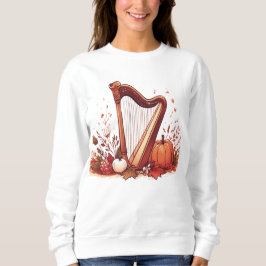 Herfst thema harp pompoen sweatshirt