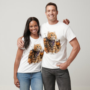 HERFST THEMA ORANJE TABBY CAT T-SHIRT