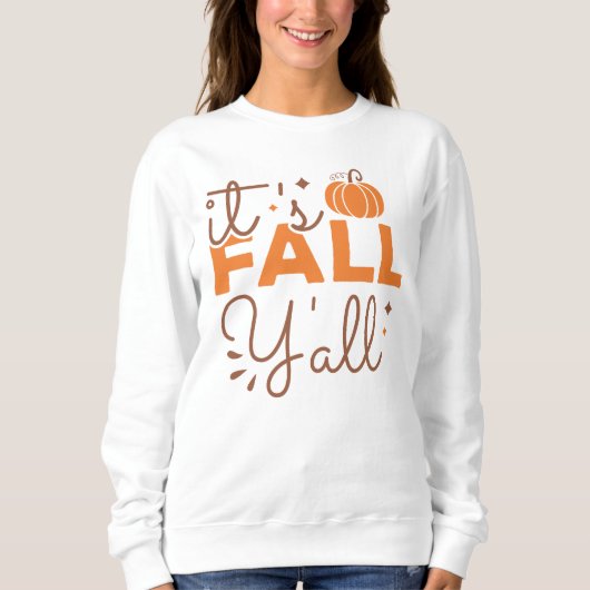 HERFST THEMA RETRO HET IS HERFST Y'ALL POMPOEN TRUI (Voorkant)