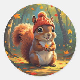 Herfst thema Sticker | Herfst eekhoorn