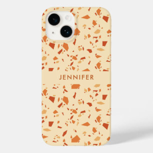 Herfst thema terrazzo patroon gepersonaliseerd Case-Mate iPhone 14 hoesje