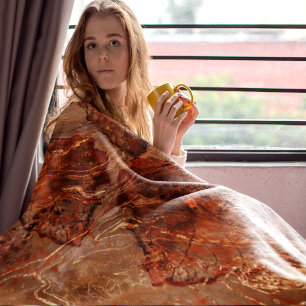 Herfst thema verlaat Terracotta Fleece Deken