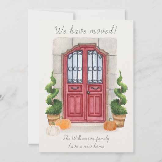 Herfst Thema We hebben een adreswijziging verplaat Aankondiging (Voorkant)