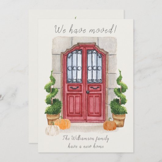 Herfst Thema We hebben een adreswijziging verplaat Aankondiging (Voorkant / Achterkant)