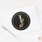 HERFST THEME GOLD MONOGRAM J MET FLORALE REGELING RONDE STICKER (Envelop)