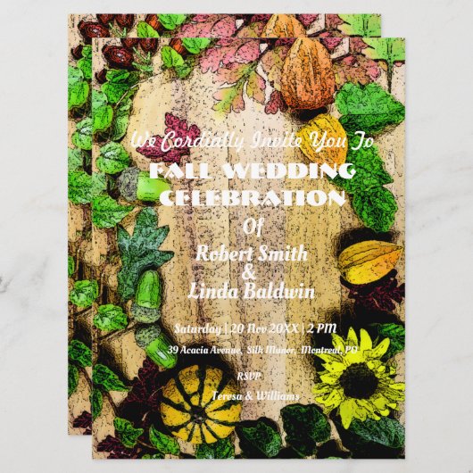 Herfst Theme Weddenschap Kaart (Voorkant / Achterkant)