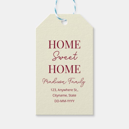 Herfst Thuis Zoet Thuis open huis Housewarming Cadeaulabel (Voorkant)