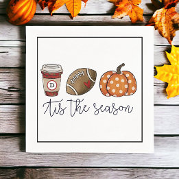 Herfst Tis het Seizoen Custom Coffee Football Pomp Servet
