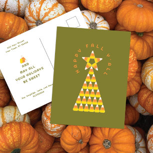 Herfst tot Kerst Postkaart Olijf – Snoep Mais Boom