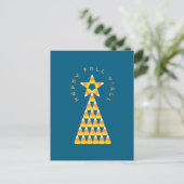 Herfst tot Kerst Postkaart Teal – Candy Corn Boom (Staand voorkant)