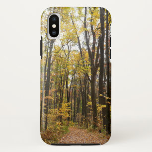 Herfst Trail en Golden Leaves in Laurel Hill Park iPhone XS Hoesje