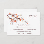 Herfst Tree Branch Wedding RSVP Kaart (Voorkant / Achterkant)