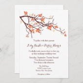 Herfst Tree Branch Wedding-uitnodiging Kaart (Voorkant / Achterkant)