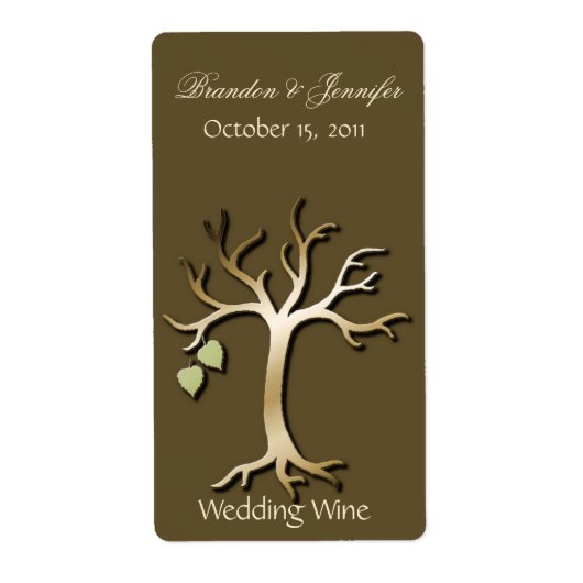 Herfst Tree Bruiloft Mini Wijnlabels Etiket (Voorkant)