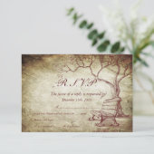 Herfst Tree Bruiloft RSVP Kaart (Staand voorkant)