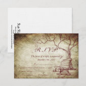 Herfst Tree Bruiloft RSVP Kaart (Voorkant / Achterkant)