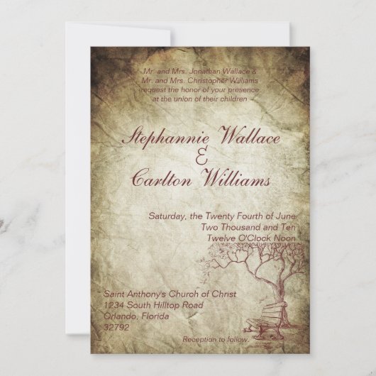 Herfst Tree bruiloft uitnodiging (Voorkant)