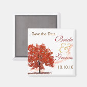 Herfst Tree Save-The-Date Magneet (Voorkant / Achterkant)