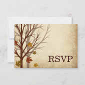 Herfst Tree Silhouettes najaar RSVP-kaarten RSVP Kaartje (Achterkant)