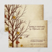 Herfst Tree Silhouettes najaar RSVP-kaarten RSVP Kaartje (Voorkant / Achterkant)