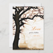 Herfst Tree Wedding Invitation Kaart (Achterkant)