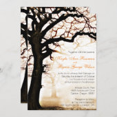 Herfst Tree Wedding Invitation Kaart (Voorkant / Achterkant)