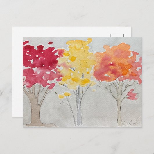 herfst Trees briefkaart (Voorkant / Achterkant)