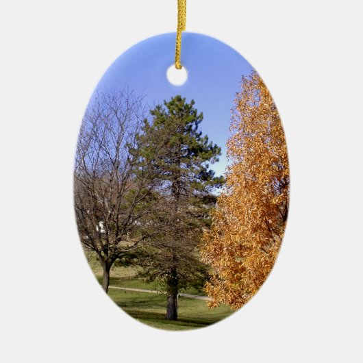 Herfst Trees Keramisch Ornament (Voorkant)