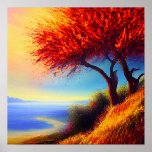 Herfst Trees langs een Poster pad (Voorkant)