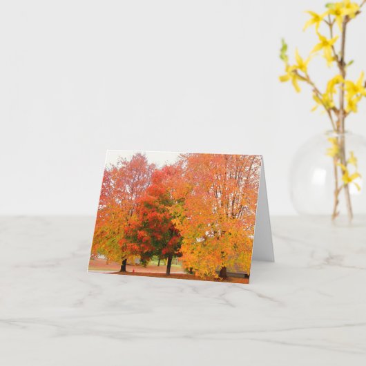 Herfst Trees Note Kaart (Gele Bloem)