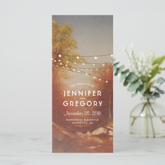 Herfst Trees Rustic Wedding Programs Programma (Staand voorkant)