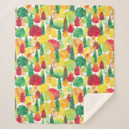 Herfst Trees Sherpa Deken (Voorkant)