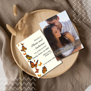 Herfst Trouwfoto Monarch Butterfly Save The Date
