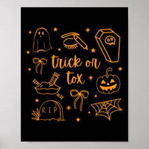Herfst truc of tox botox halloween esthetische ver poster