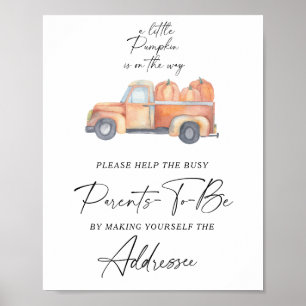 Herfst truck - Help de Drukke Ouders-to-Be Address Poster
