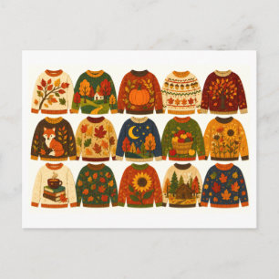 Herfst trui collage briefkaart
