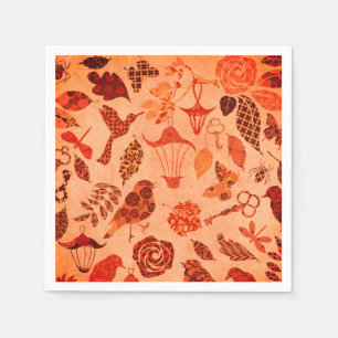 Herfst tuin collage rustieke herfst  sinaasappel servet