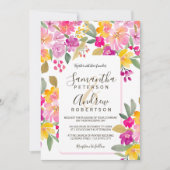 Herfst Tuin felle bloemenbruiloft waterverf Kaart (Voorkant)