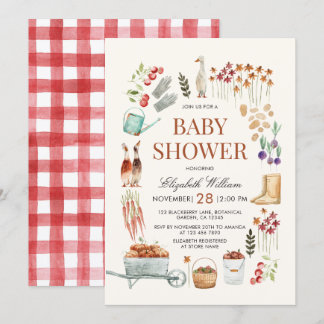 Herfst Tuinelementen Baby Shower Kaart